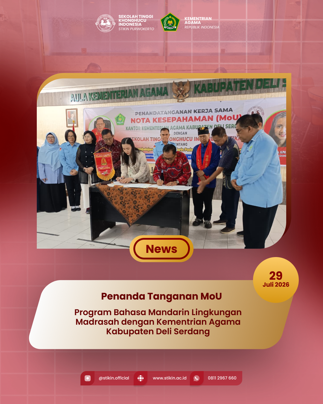 Kemenag Deliserdang dan Sekolah Tinggi Konghucu Teken MoU Program Bahasa Mandarin di Madrasah