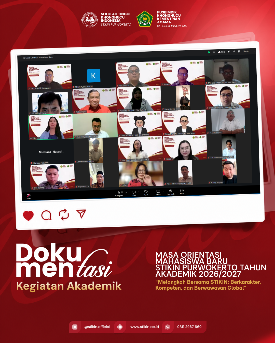 Masa Orientasi Mahasiswa Baru STIKIN Purwokerto Tahun Akademik 2026/2027: “Melangkah Bersama STIKIN: Berkarakter, Kompeten, dan Berwawasan Global”